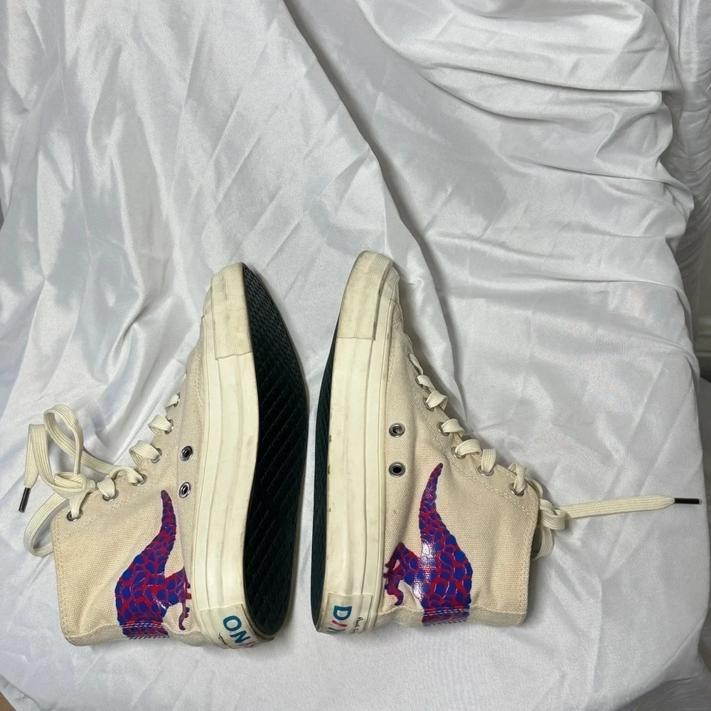Paul Smith Kirk Ivory Dino Lace Up High Top Sneakers Big Boy Size 36 (US 4)